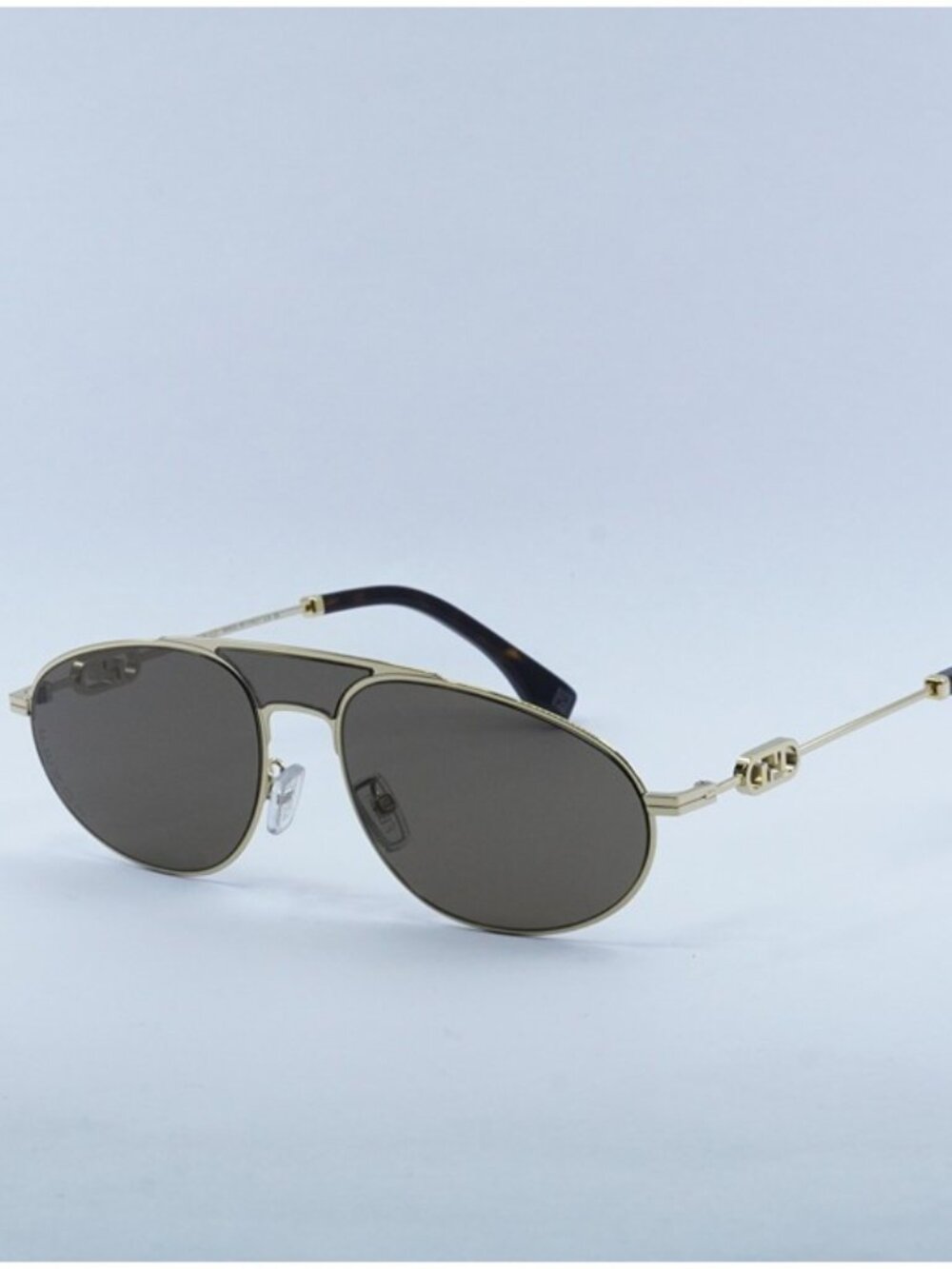 Fendi FE40072U 30E Sunglasses Endura Gold Aviator Frame, Brown Lenses